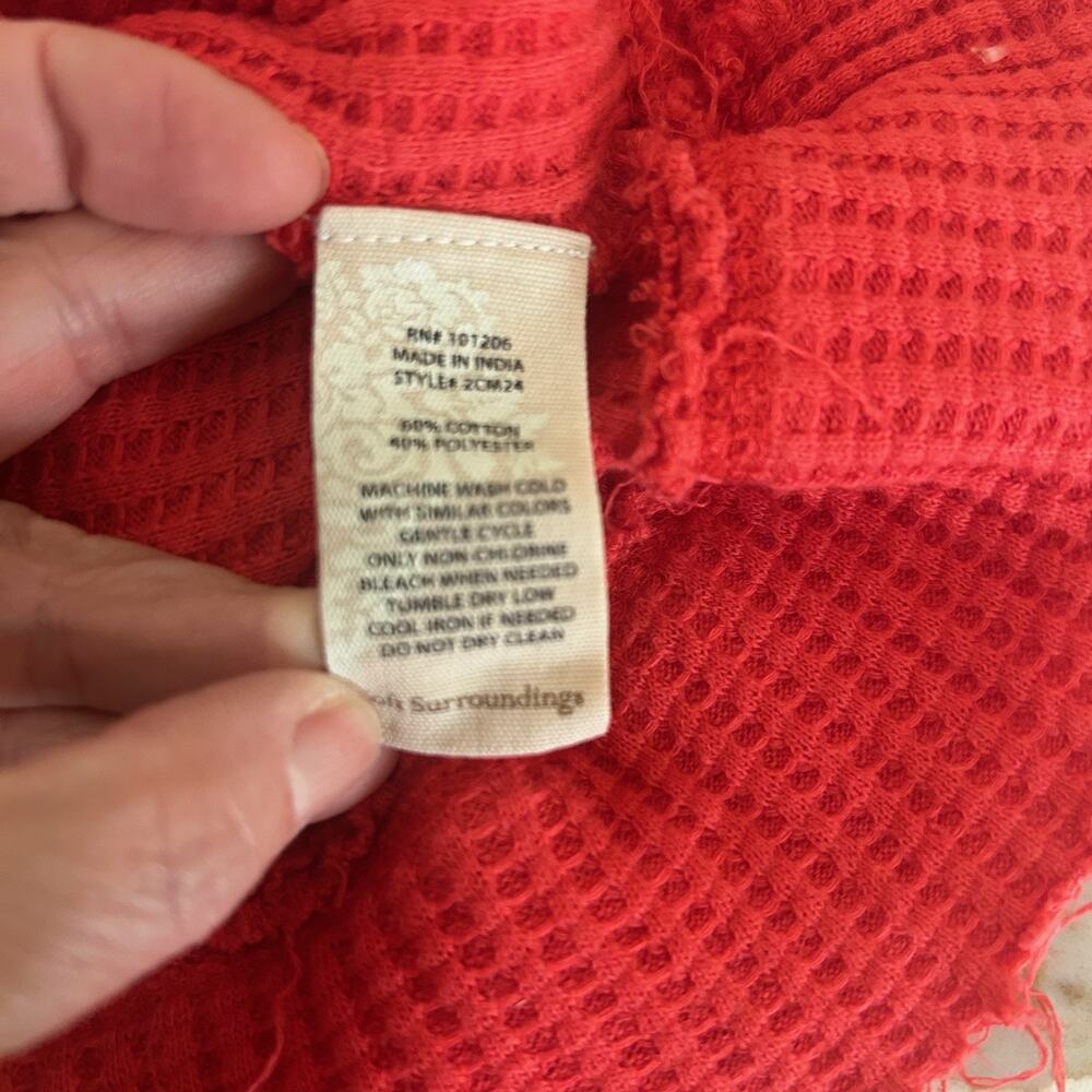 Soft Surroundings My Time Waffle Knit Top Womens XL Melon Oversized Tunic Boho - Picture 10 of 10
